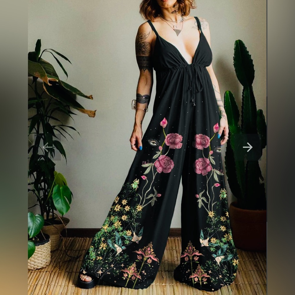 NWOT Boho Botanical Jumpsuit
